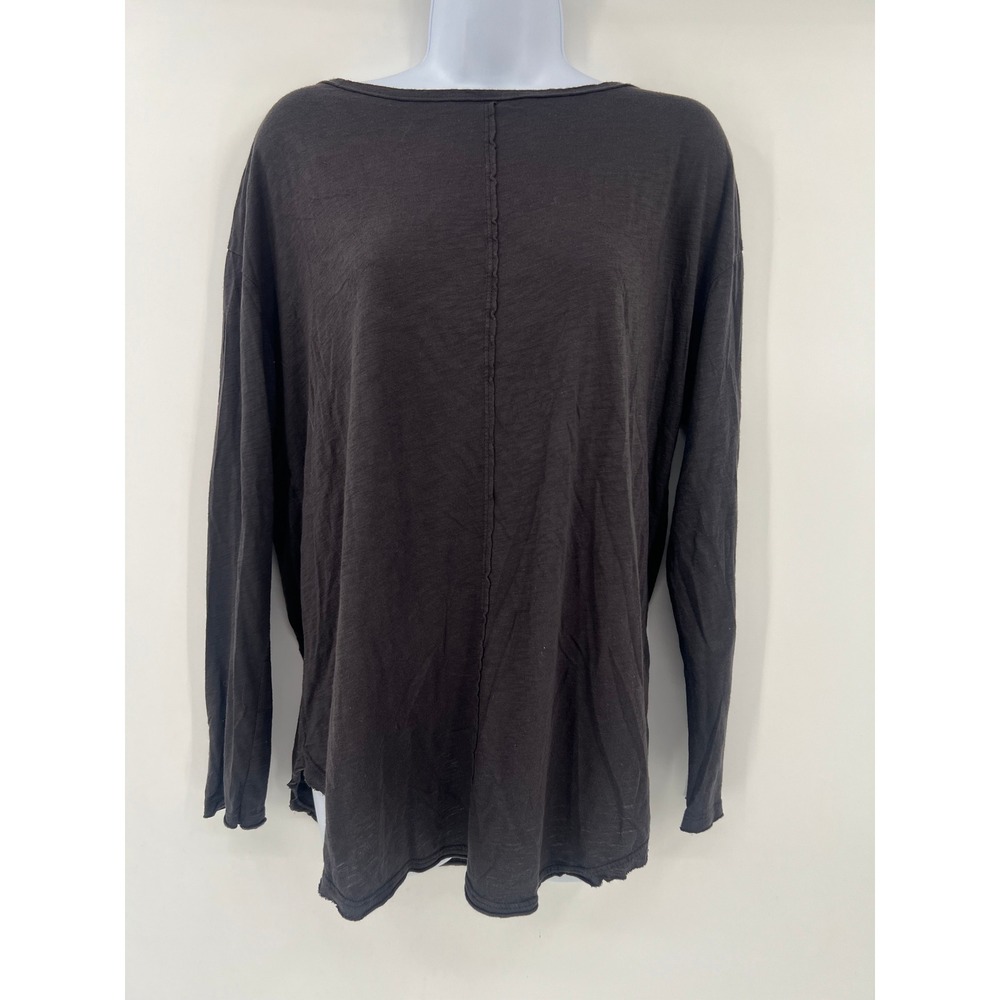Daily Practice Anthropologie Size S Charcoal Gray Modal Cotton Open Back Top USA